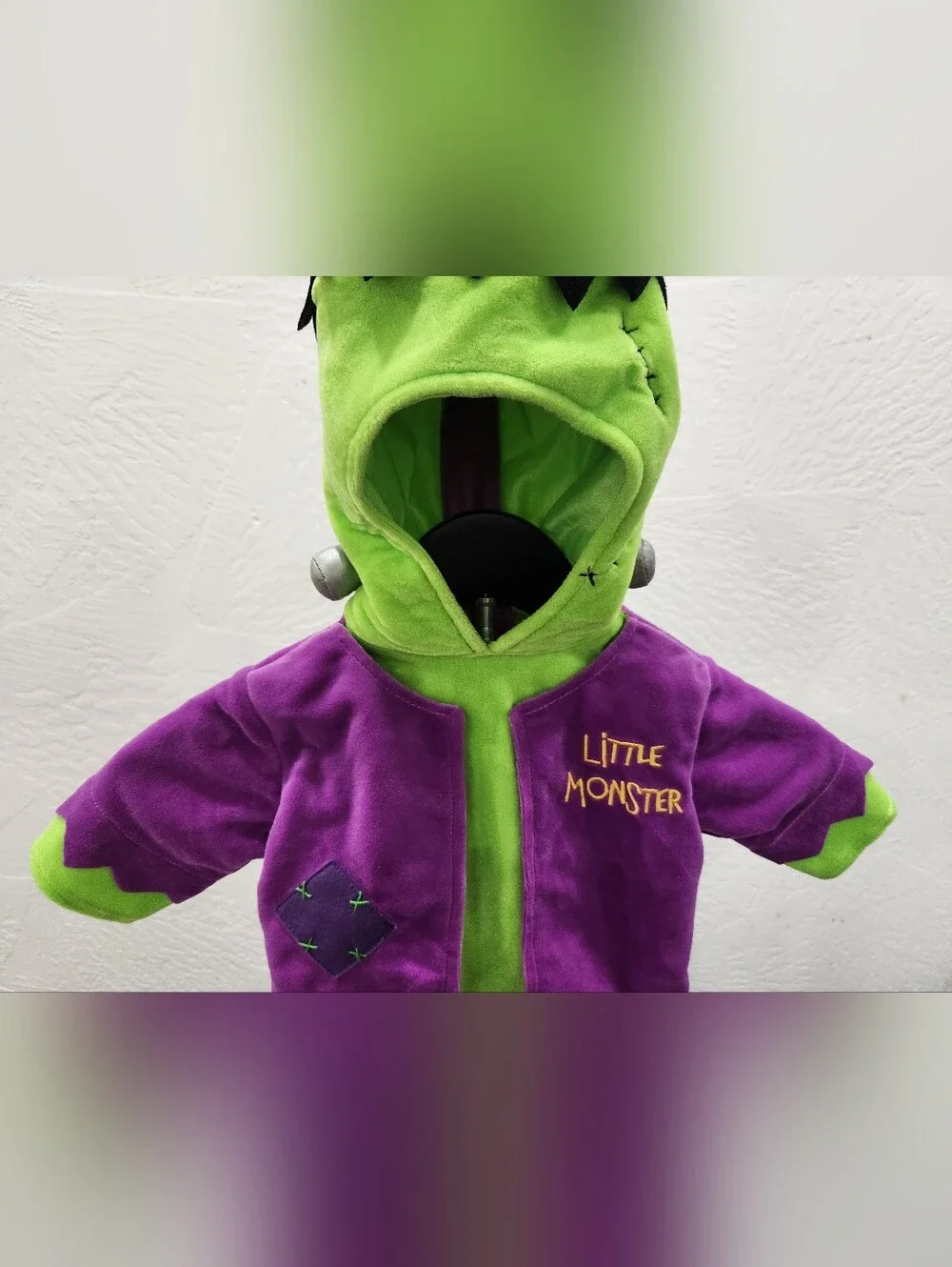 MiniWear LITTLE MONSTER Frankenstein Velour Halloween Costume size 0-3 Mo Infant